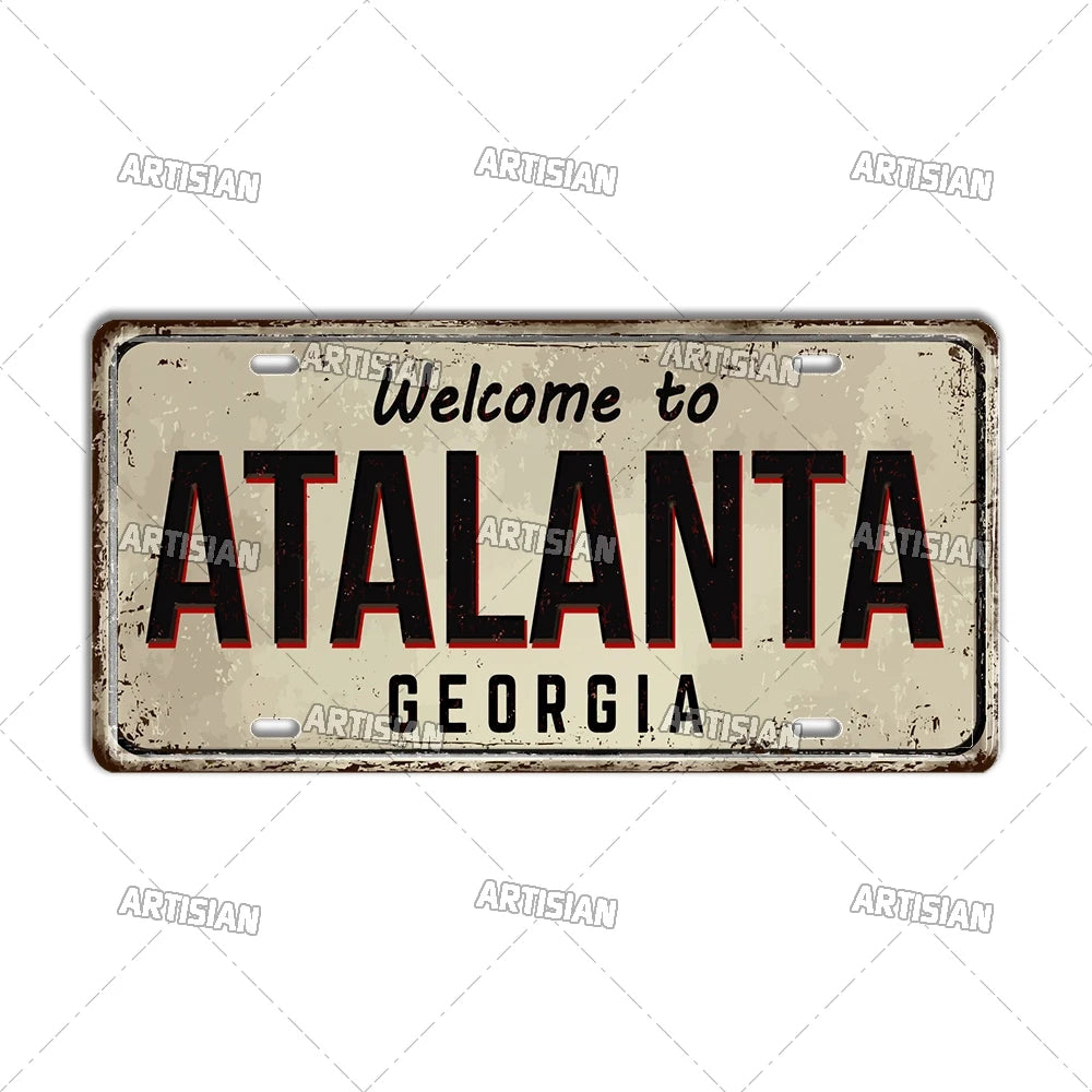 Welcome To USA City Car Plate