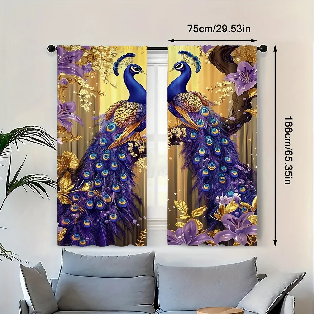 Peacock Fabric Design Home Decor