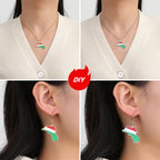 Colorful Kurdistan Map Flag Necklace Earring Keychain