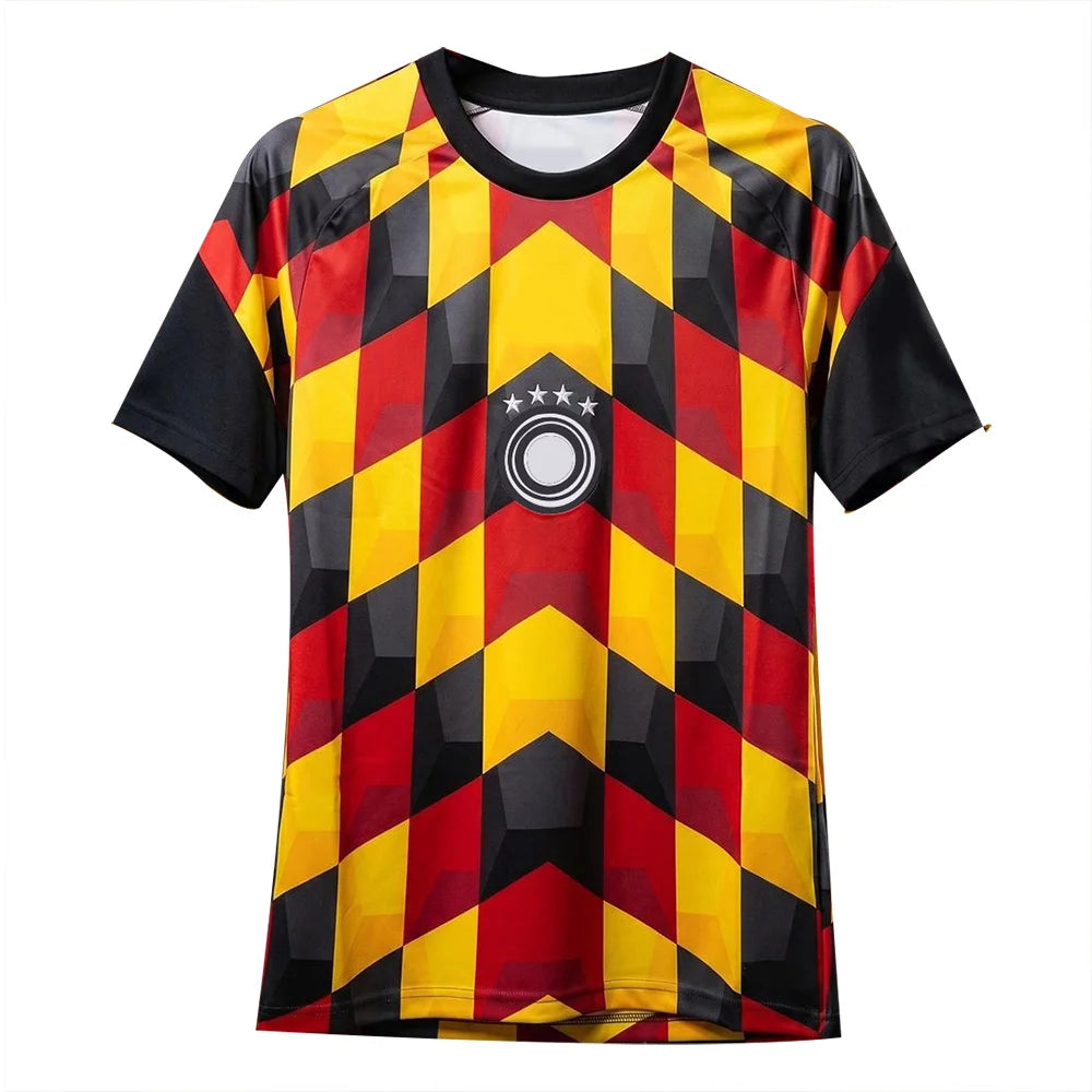German Black Checkered Football Jersey T-shirt