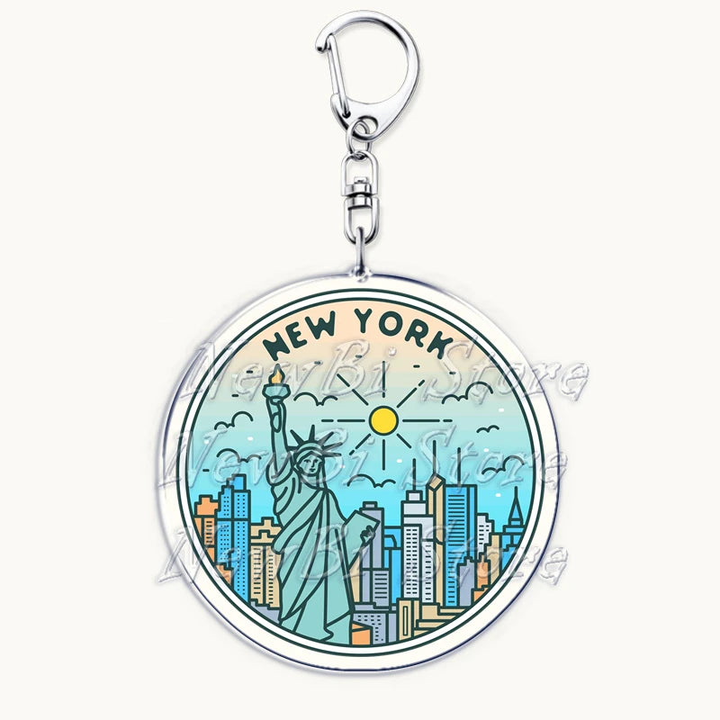 US Travel Keychain