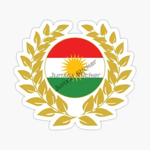 ملصقات علم كردستان للسيارات والدراجات النارية وملصقات مخصصة لخوذات السباق على الطرق الوعرة وإكسسوارات قابلة للتخصيص الحجم