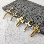 Jesus Cross 18k Gold Plated Stainless Steel Pendant Necklace