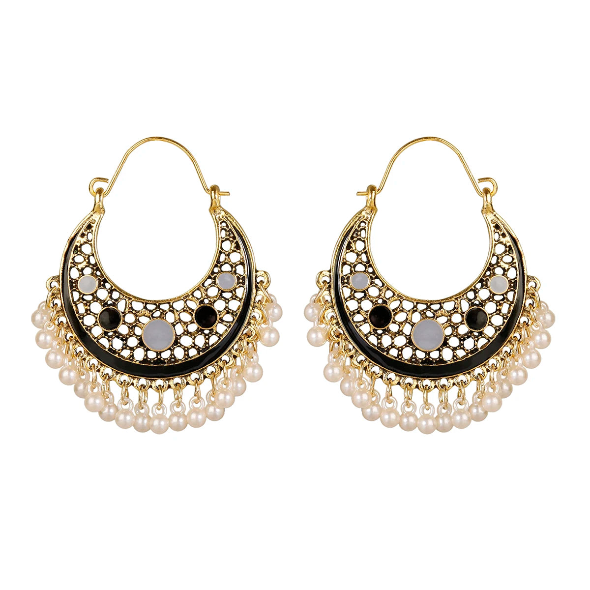 Boho Gold Color Beads Tassel Earring