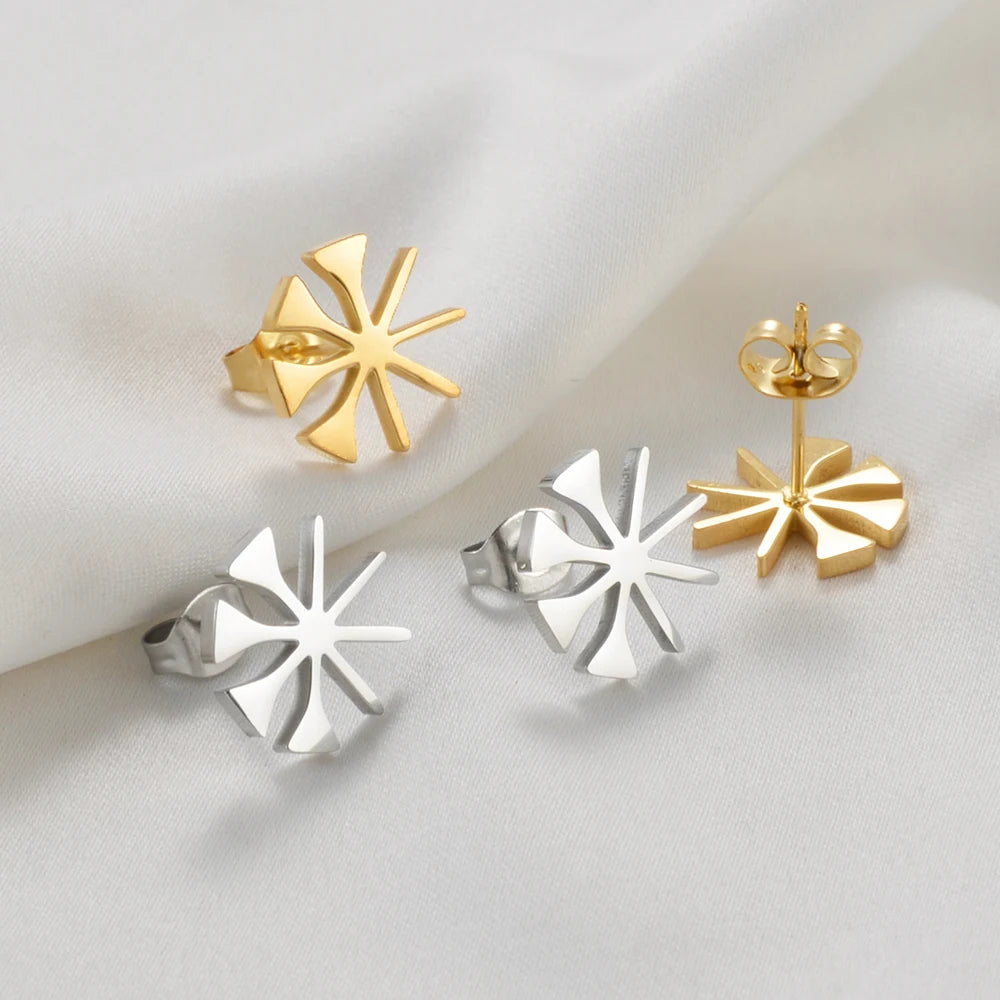 Yezidi Lalish Peacock Stud Earrings Stainless Steel