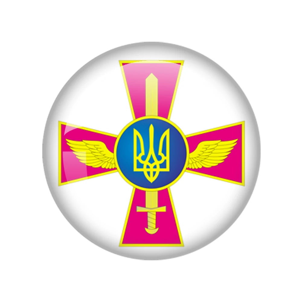 Ukrainian Flag Photo Round Glass