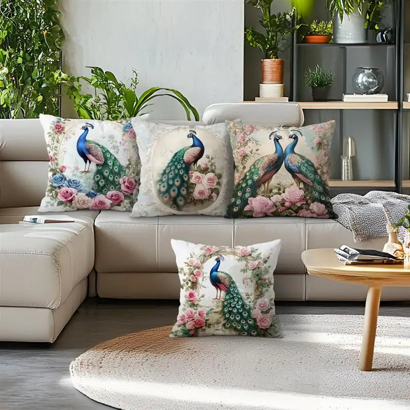 Elegant Peacock Cushions Pillowcase