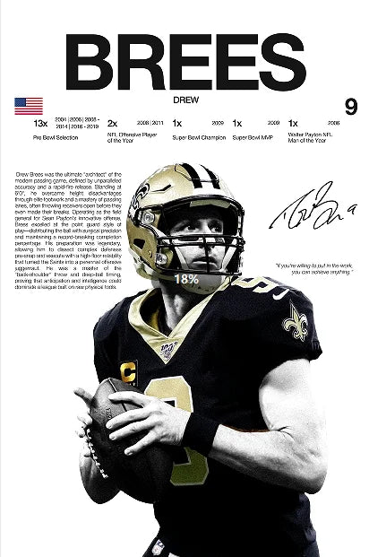 Classic American Football Sports Star Art Poster