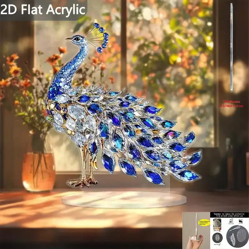 1Pcs Quality 2D Crystal Peacock
