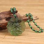 Liuli Crystal Buddha Green Tara Pendant