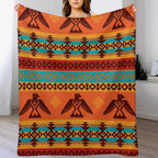 Native American Indian Thunderbird Pattern Throw Blanket