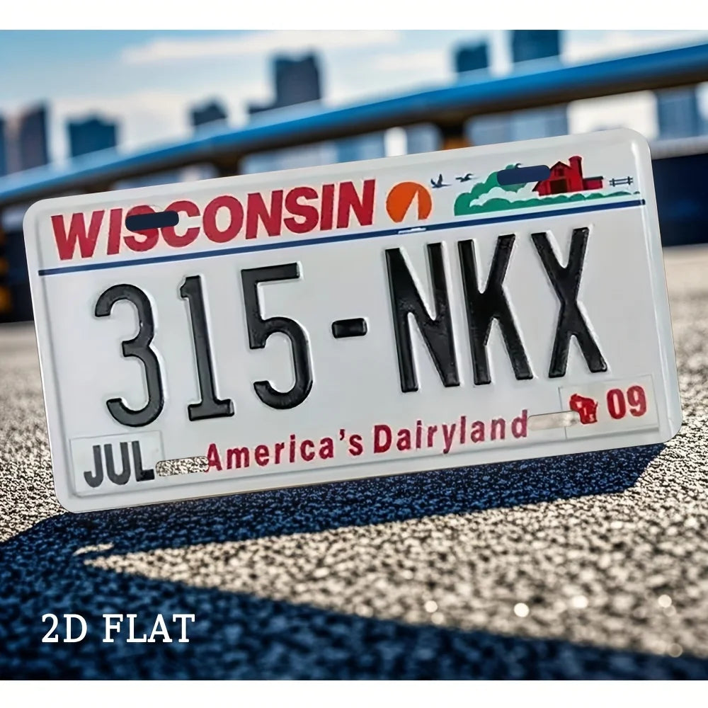 2D Flat, Wisconsin Vintage High-Quality Decorative Sign