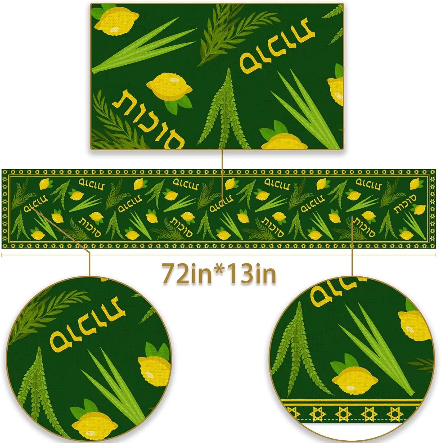 Happy Sukkot Linen Table Jewish Festival Party Decor