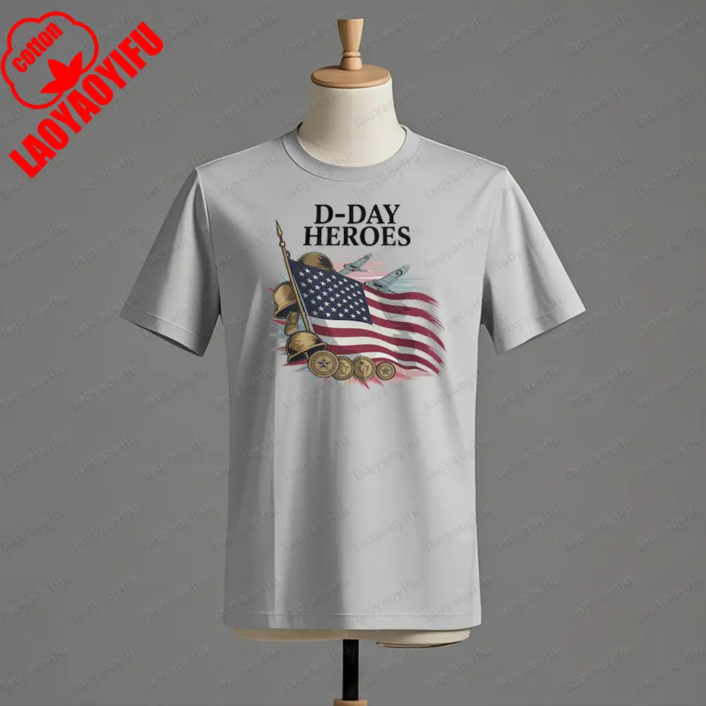 D Day Heroes T Shirt American Flag WW2 Tshirt