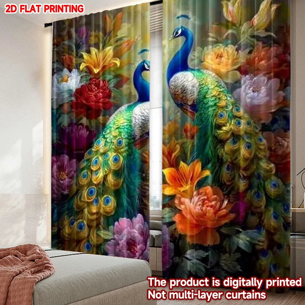 Colorful Peacock Curtains