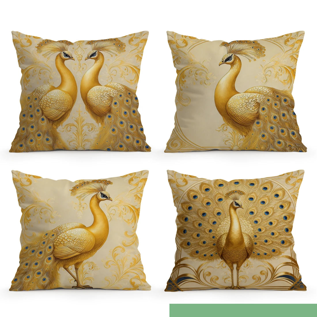 Golden Peacock Pillowcase