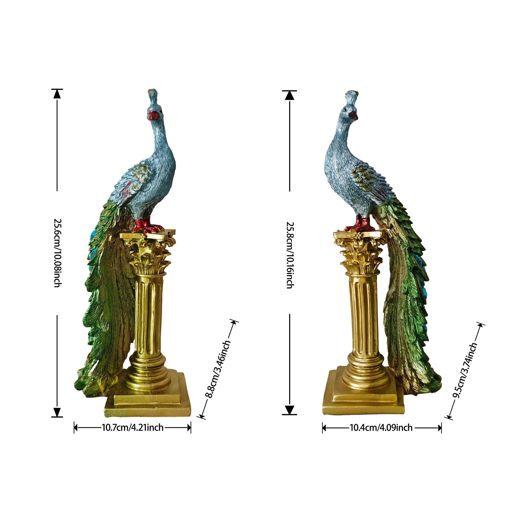Luxury Couple Peacock Statue Sculpture