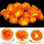 5 Ft LED Orange Marigold Lights for Day of The Dead, Halloween, and Diwali