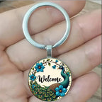 Peacock keychain feathers