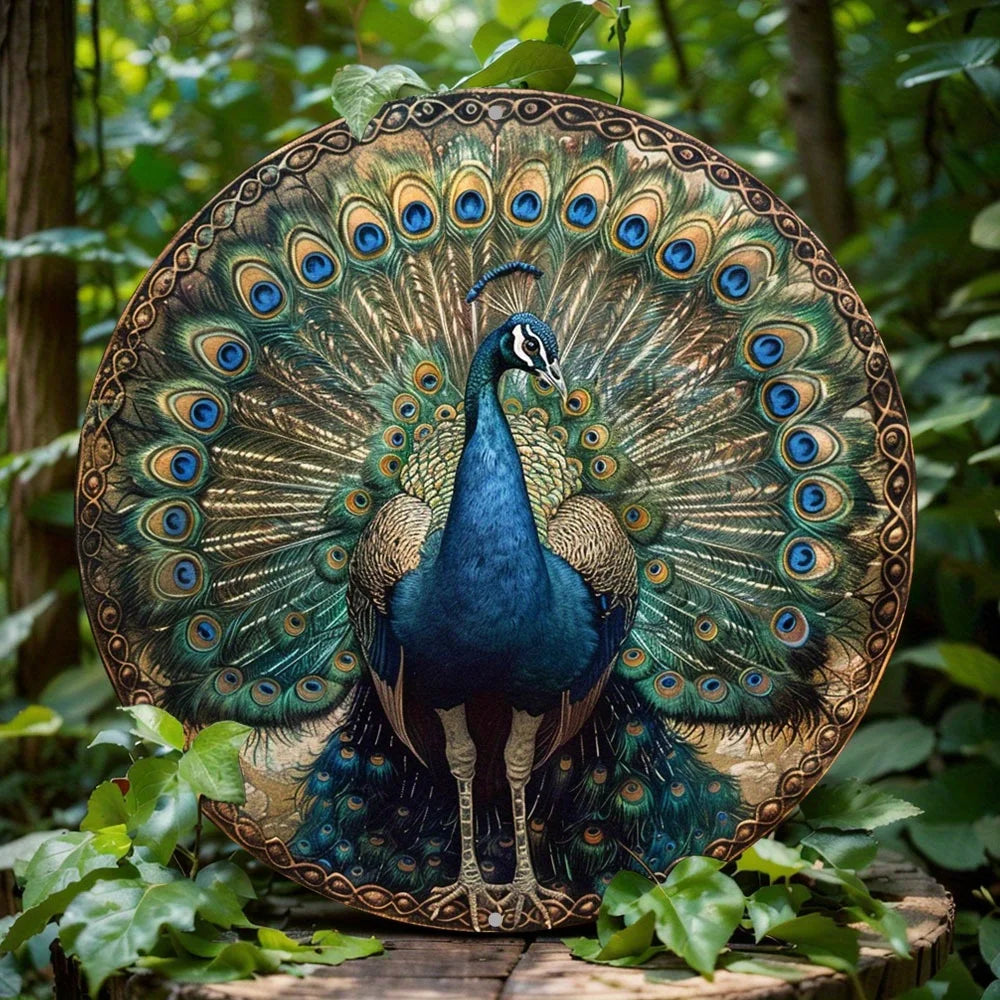 Peacock Pattern Waterproof Aluminum Metal Wall