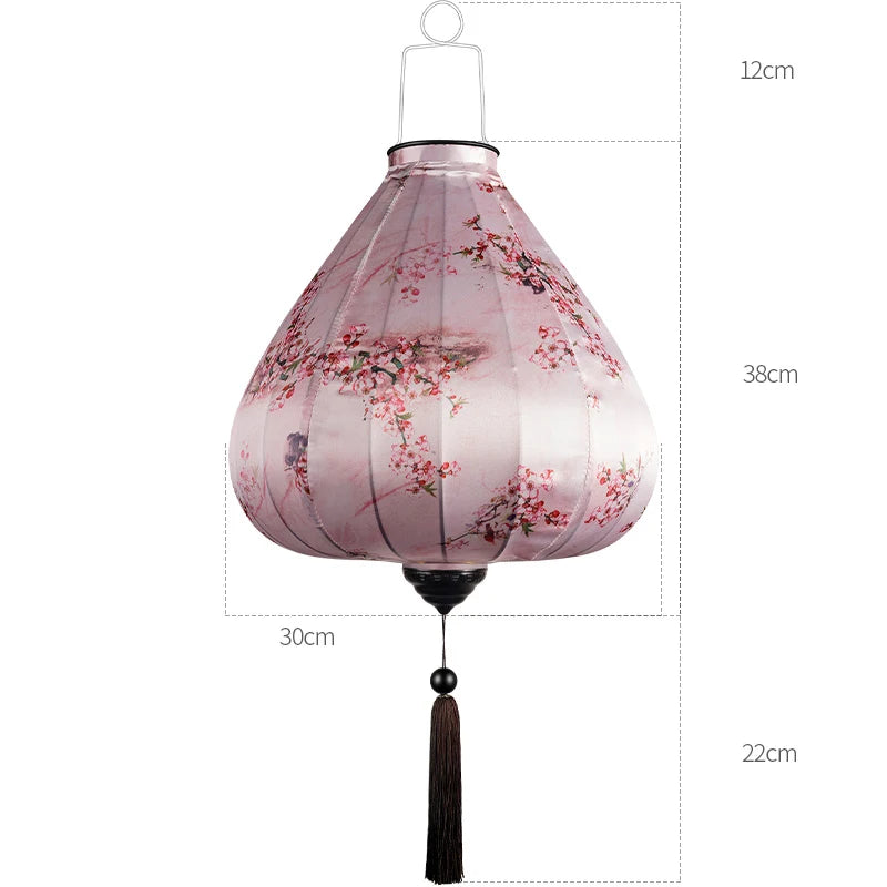 Chinese Silk Ancient Style Floral Hanging Lantern