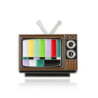 Vintage TV Pin No Signal Lapel Pin