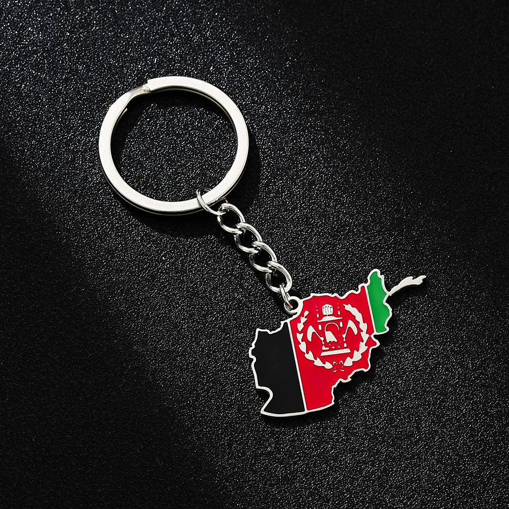 Afghanistan Map Flag Key Chain