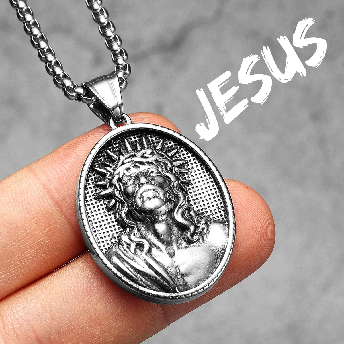 Jesus Heart Cross Necklaces Pendant Chain