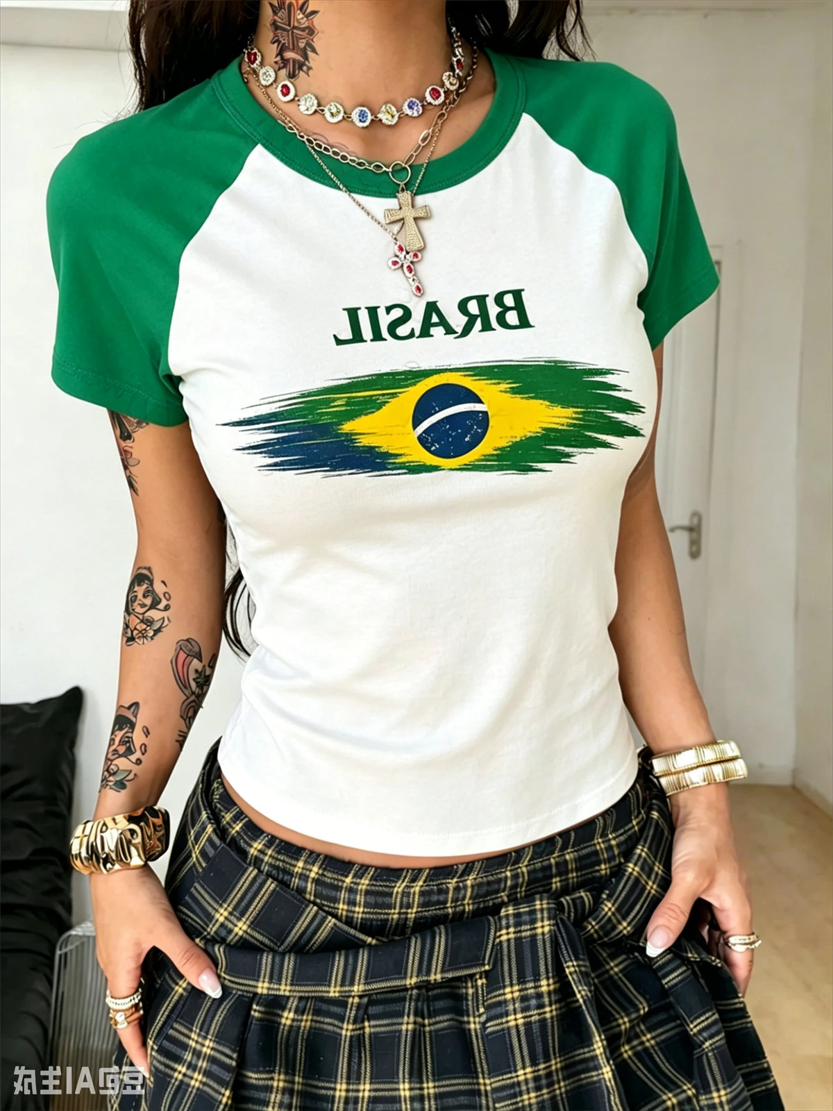 Brazil Style Print Tee Top