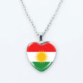 Kurdistan Flag Glass Pendant Keychain Jewelry Charm Bag Souvenir Key Ring