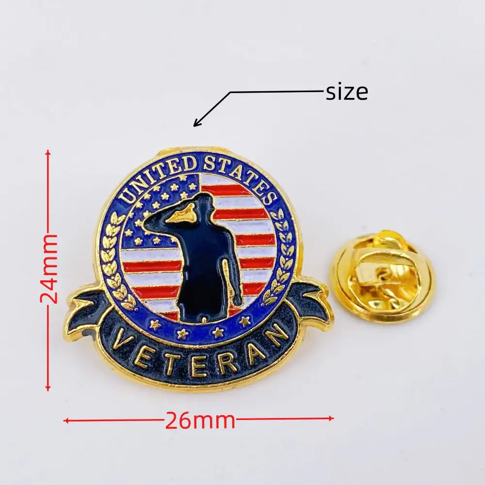 5/10/50/100 Pcs US Veteran Pins– Patriotic American Flag