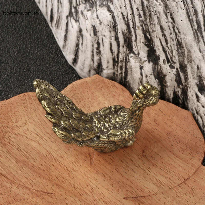Vintage Antique Peacock Small Statue Ornament