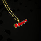 Nepal Map Flag Pendant Necklace