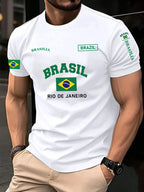 Brazilian Flag Print Tee Shirt