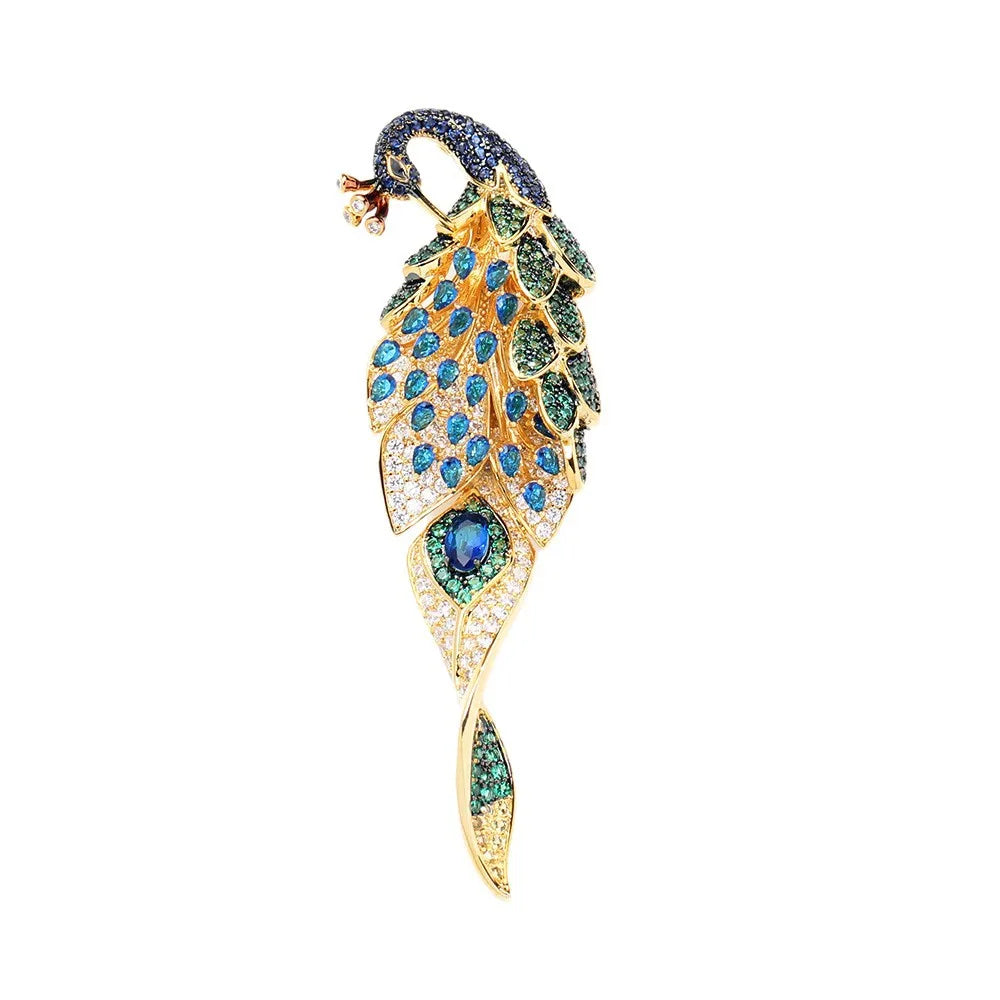 3D Peacock Brooch
