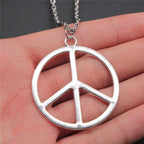 Big Peace Sign Pendant Necklace