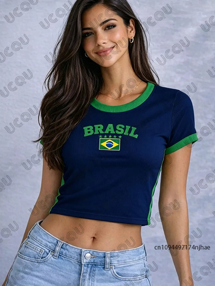 Brazilian Flag Slim Fit Tee
