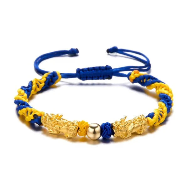 Handmade Blue & Yellow Ukraine Country Peace Love Bracelet