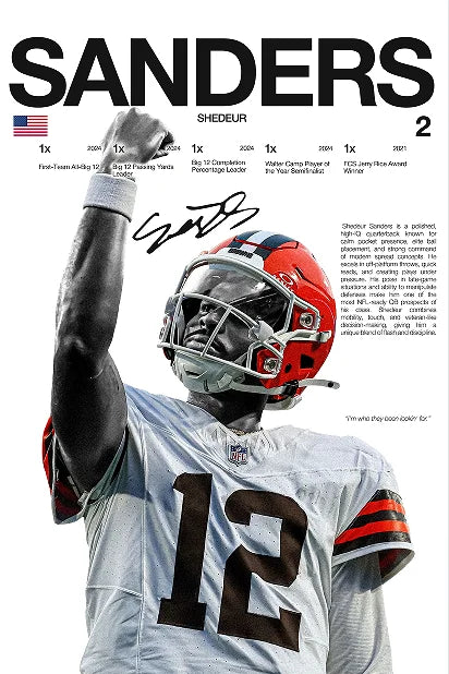 Classic American Football Sports Star Art Poster