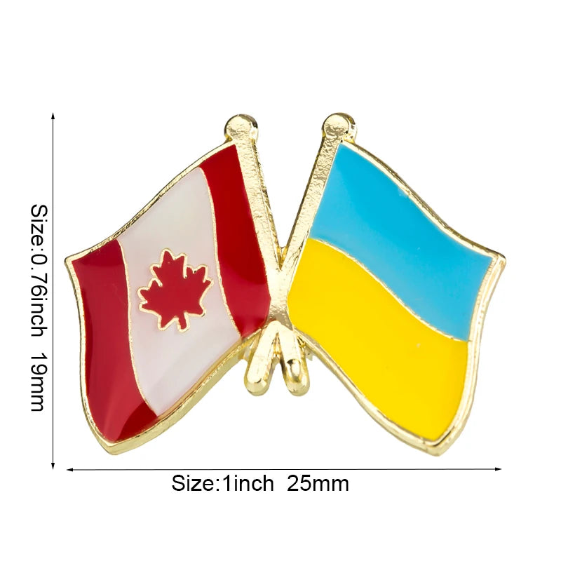 Ukraine Flag Badge with Other Countries