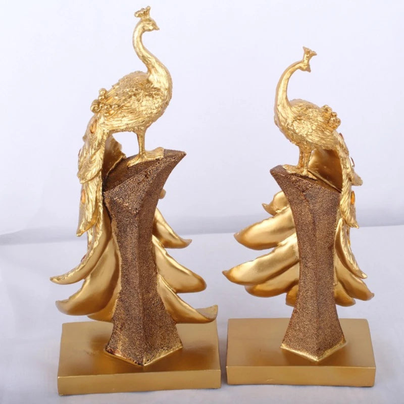 Peacock Decor Statue Sculpture