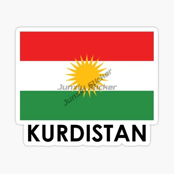 ملصقات علم كردستان للسيارات ملصقات دراجات نارية مستلزمات حاسوب محمول ملصقات مقاومة للخدش لتصميم المركبات الترفيهية