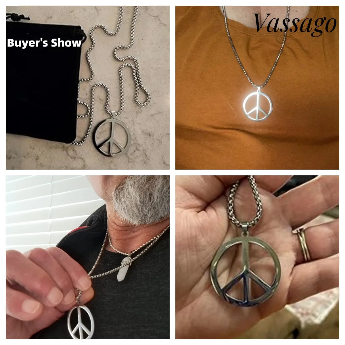 Hippie Style Peace Sign Necklace
