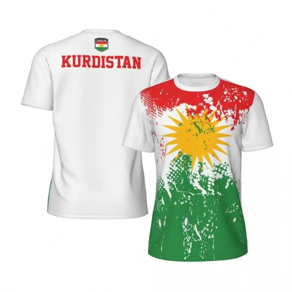 Kurdistan Flag Graphic Mens Football Jersey T Shirt
