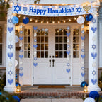 Hanukkah Decorations, Blue Glitter Hanging Banner Hanukkah Party
