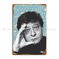 Mahmoud Darwish Portrait Metal Sign