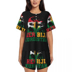 Kurdistan Flag Round Neck Short Sleeves Nightdress