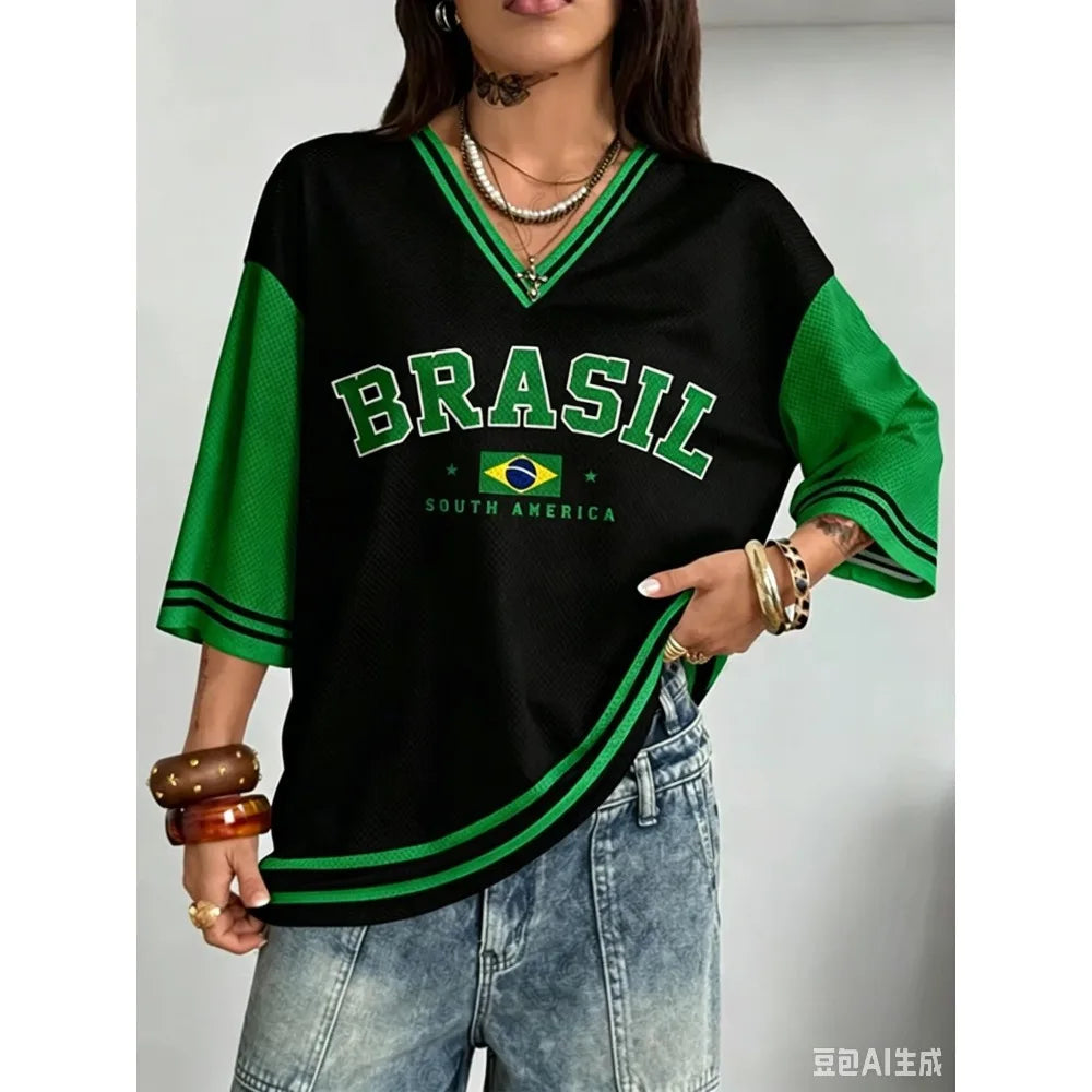 Vintage Brazil Style Print Tee