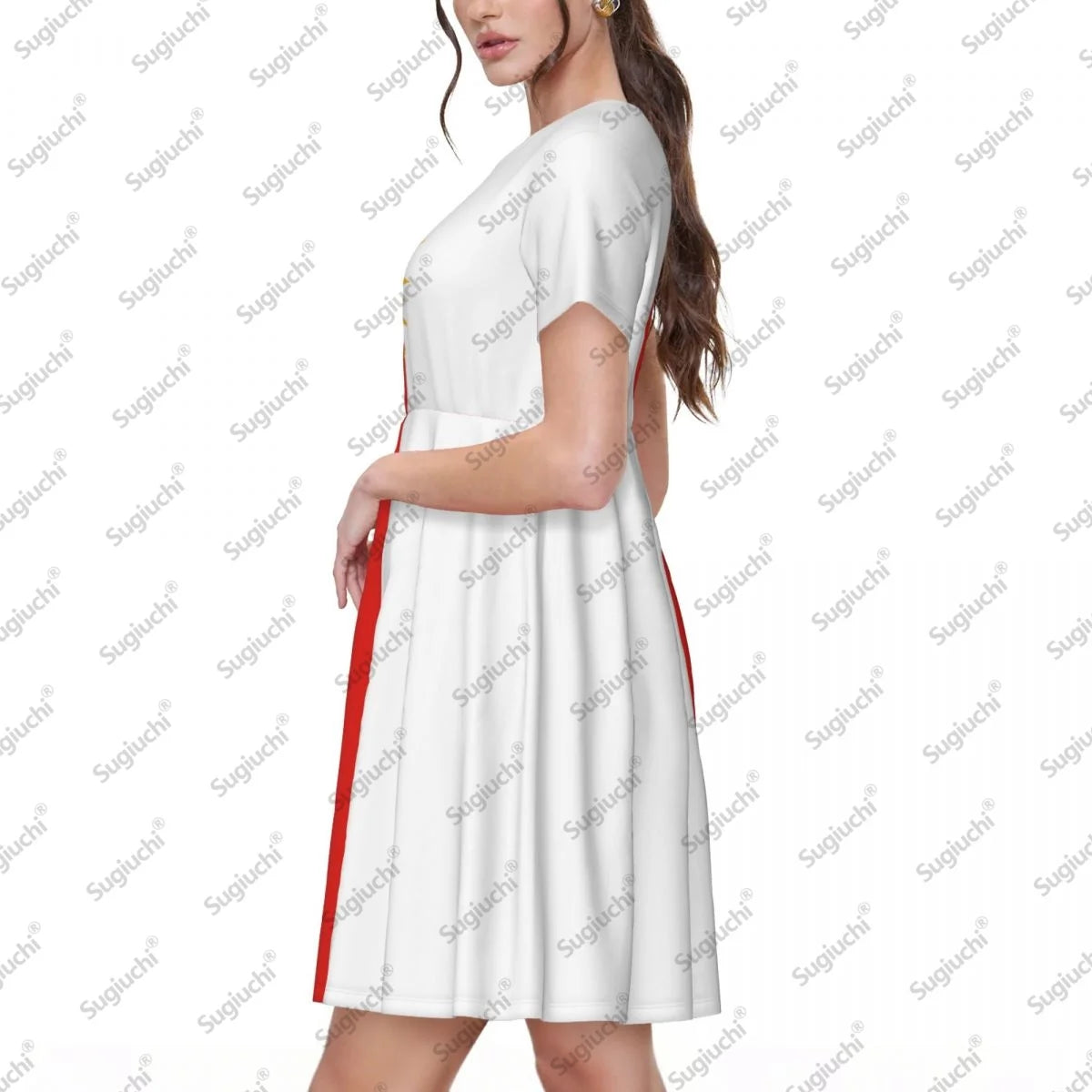 Yezidi Flag Casual Short Sleeve Long Dress for Women