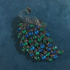 Vintage Crystal Peacock Brooch